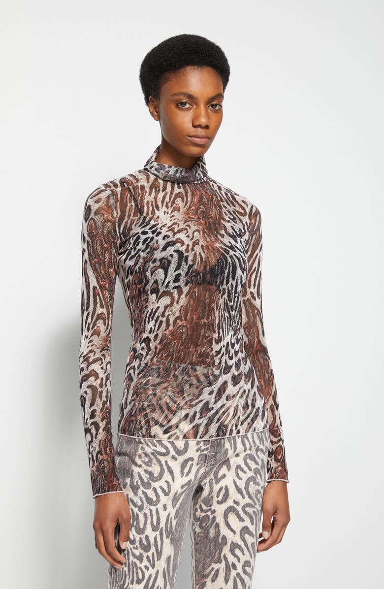 Jonathan Simkhai Standard Asher Mesh Turtleneck Top, Alternate, color, 