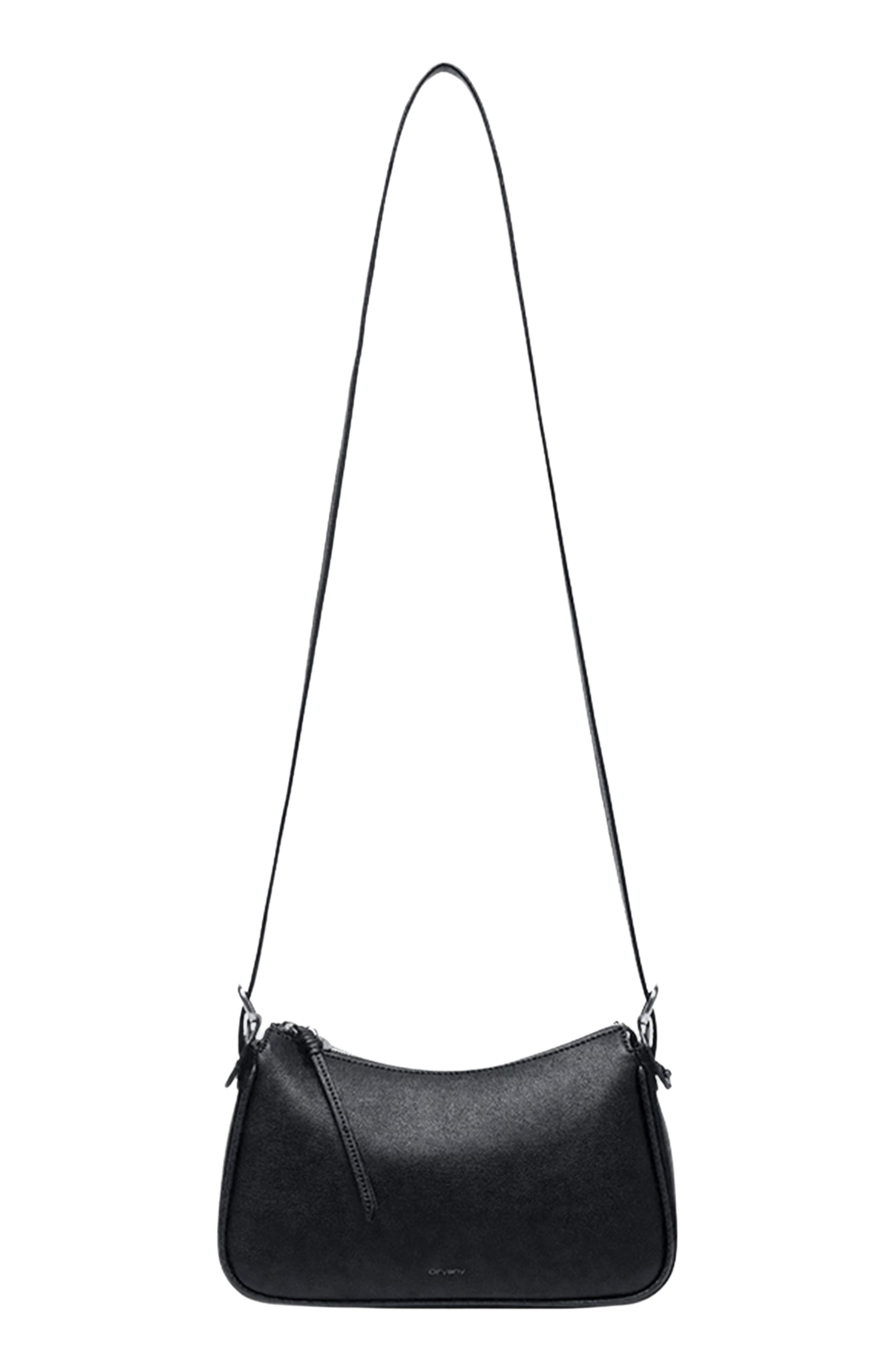 Oryany Small Lauren Leather Shoulder Bag, Alternate, color, Black