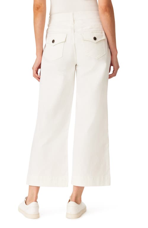 Curve Appeal Tab Wide Leg Crop Jeans In Whisper White