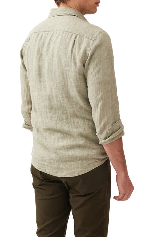 Rodd & Gunn Coromandel Button-up Linen Shirt In Sage Grey