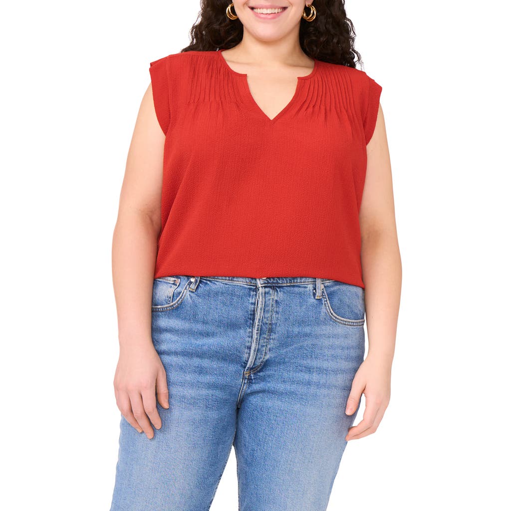 Shop Vince Camuto Pleat Detail Sleeveless Top