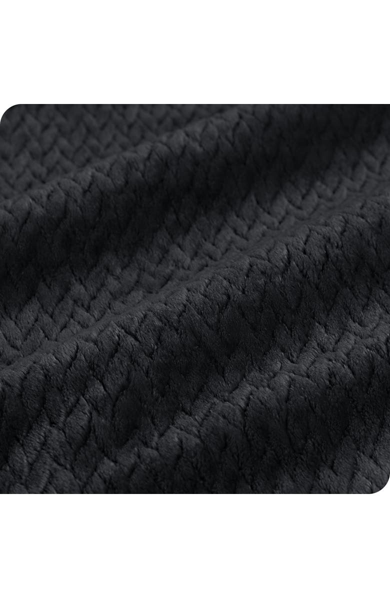 Bare Home Chevron Microplush Fleece Blanket, Alternate, color, Black
