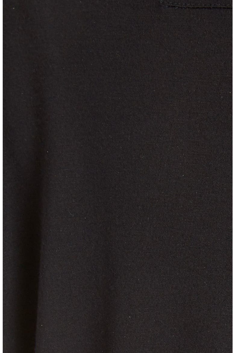 Lace Trim Jersey & Chiffon Tunic, Alternate, color, BLACK