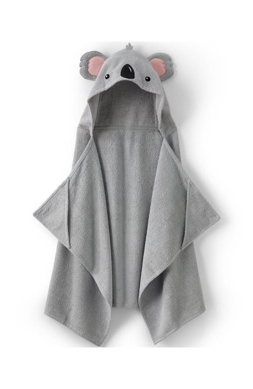 Lands' End Kids Cotton Hooded Towel In Koala