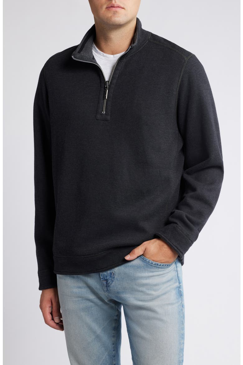 New Flip Coast Half Zip Pullover, Main, color, BLACK