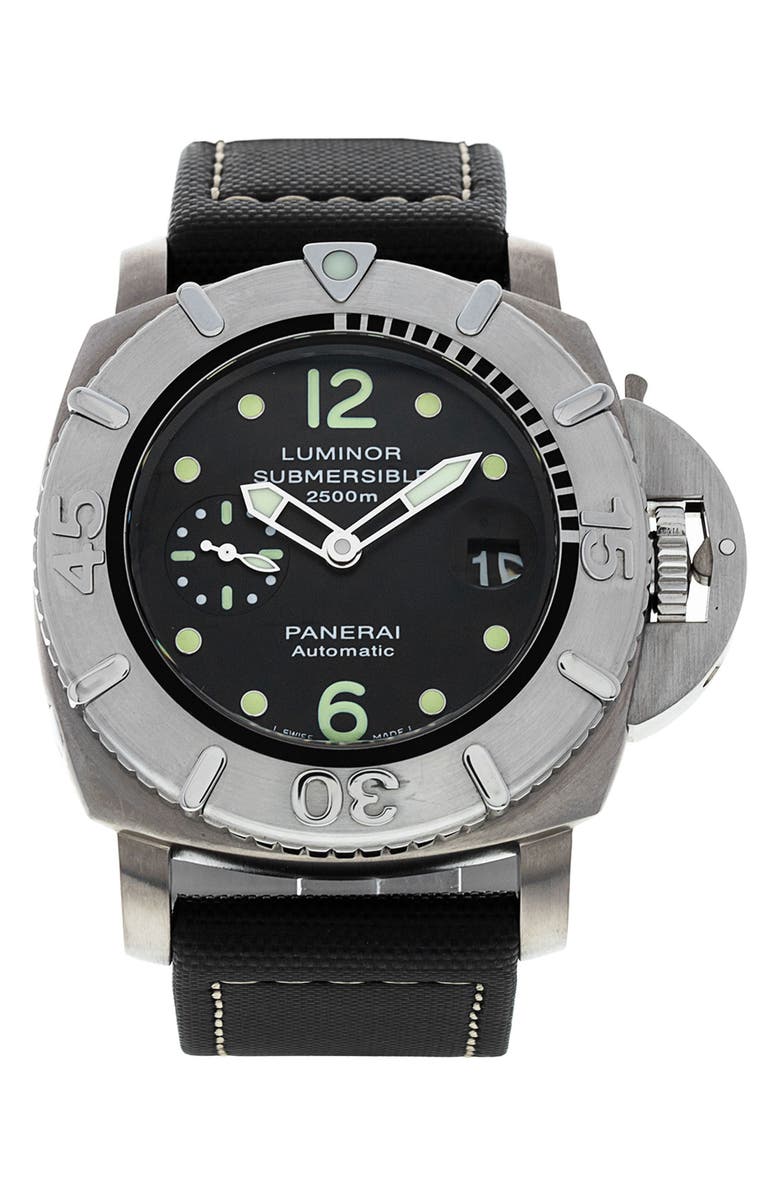 Watchfinder & Co. Panerai Preowned 2009 Luminor Submersible Leather Strap Watch, 44mm, Main, color,