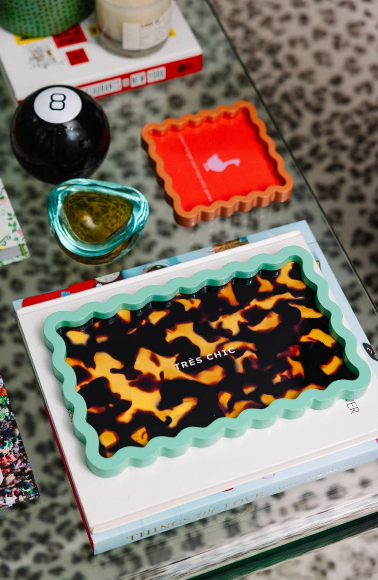 Furbish Tres Chic Lacquer Tray, Alternate, color, Amber, Golden-Yellow, Multi