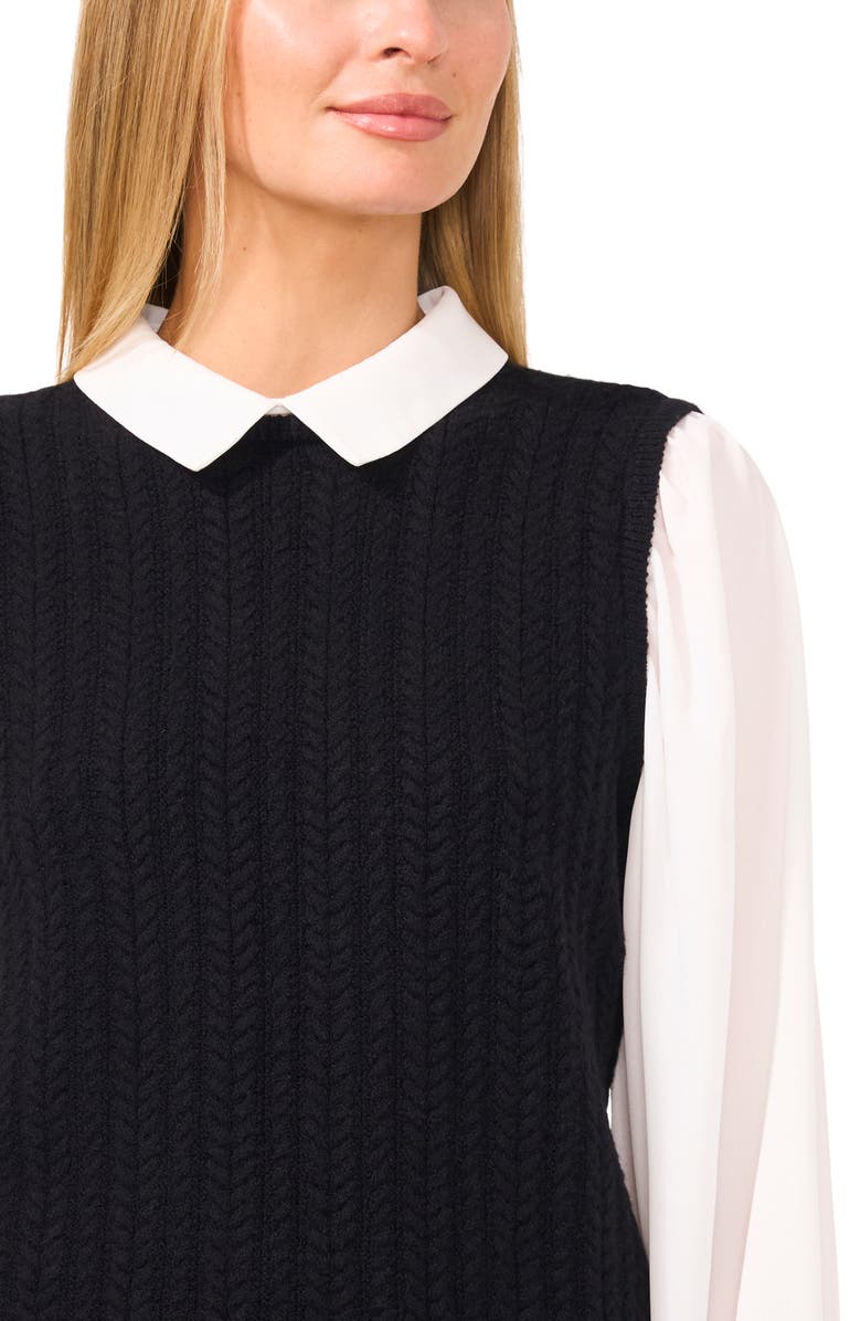 CeCe Mixed Media Top, Alternate, color,