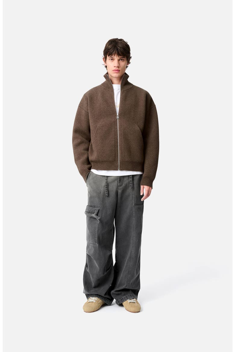 Core Zip-Up Sweater, Alternate, color, Dark Brown