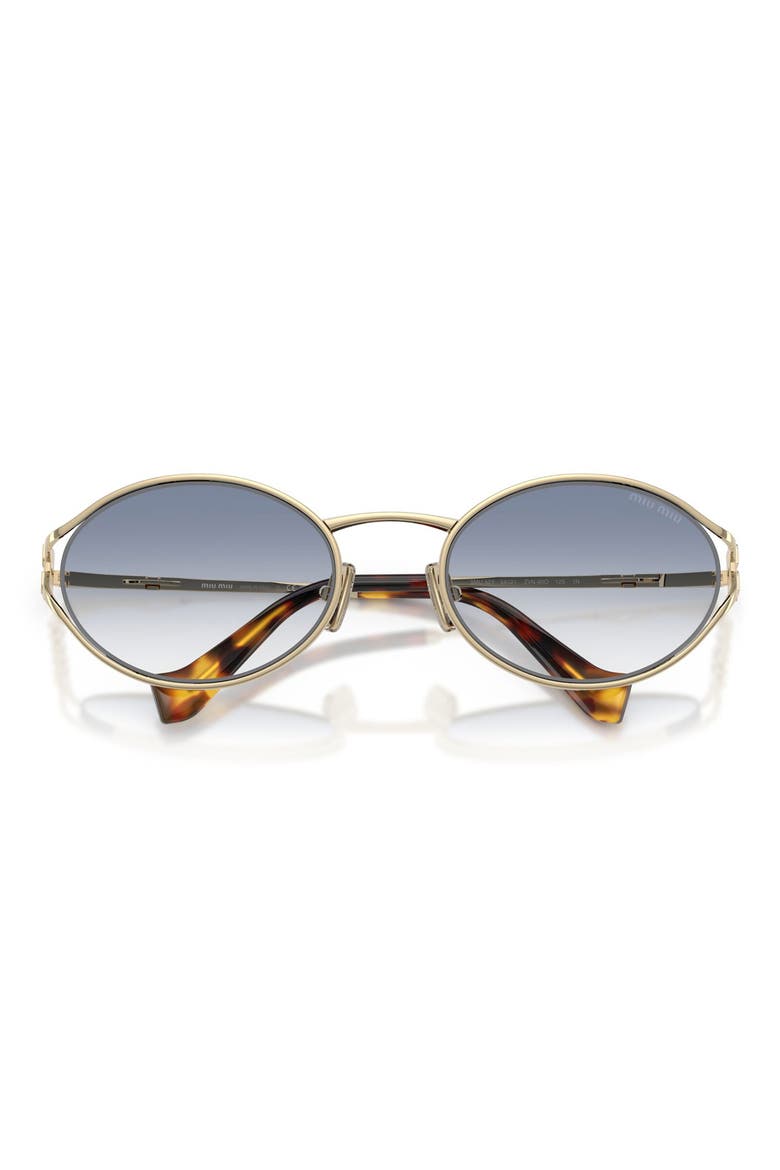 54mm Gradient Oval Sunglasses, Alternate, color, GOLD / CLEAR GRADIENT / BLUE