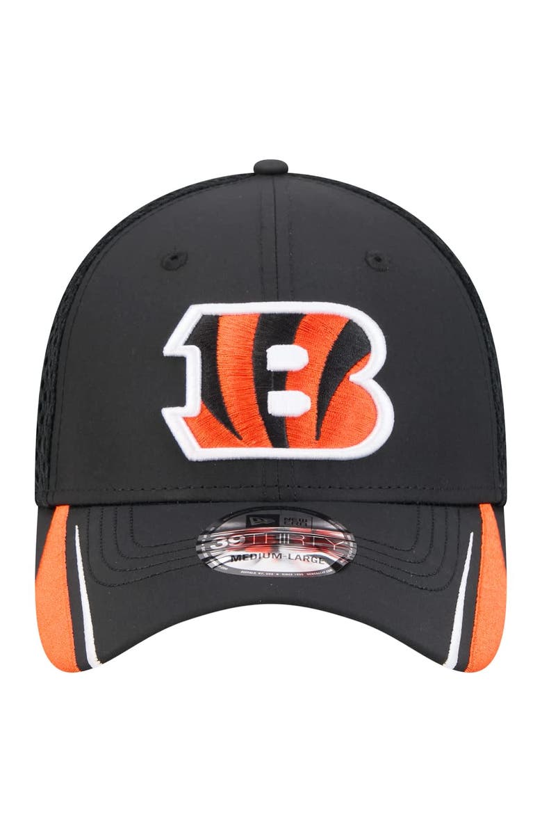 New Era Men's New Era  Black Cincinnati Bengals Game Day Linear 39THIRTY Flex Hat, Alternate, color, 