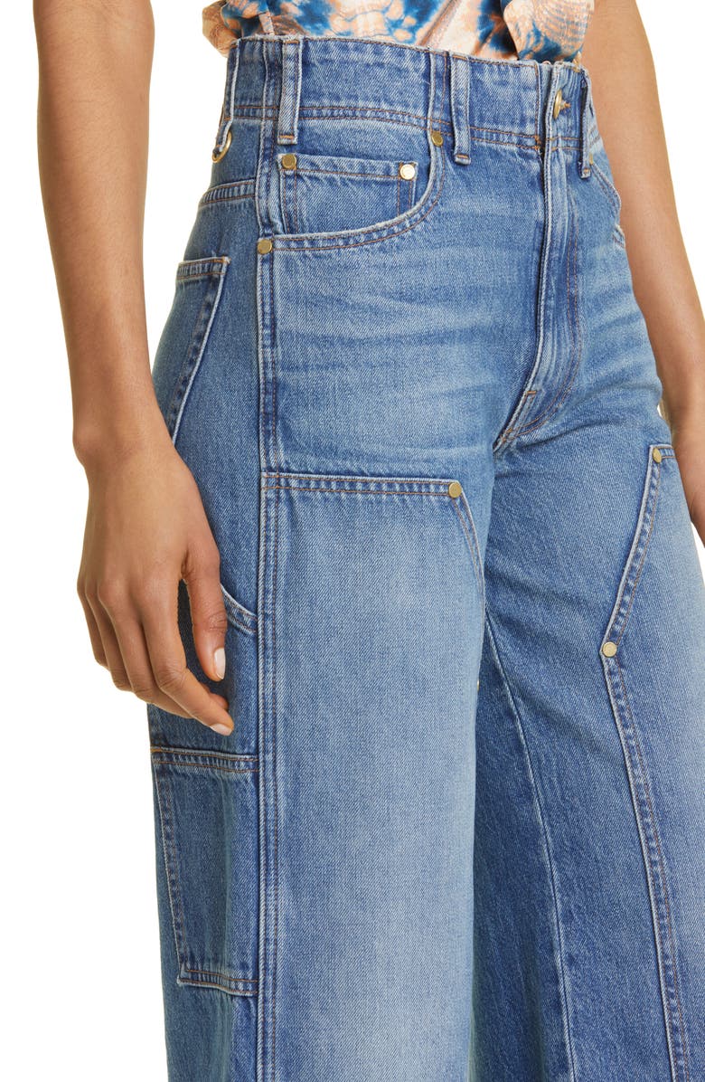 Ulla Johnson The Olympia Wide Leg Carpenter Jeans, Alternate, color,