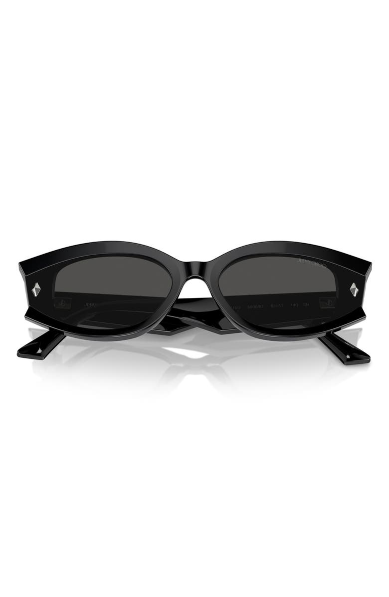 Jimmy Choo 61mm Oval Sunglasses, Alternate, color, Black / Dark Grey