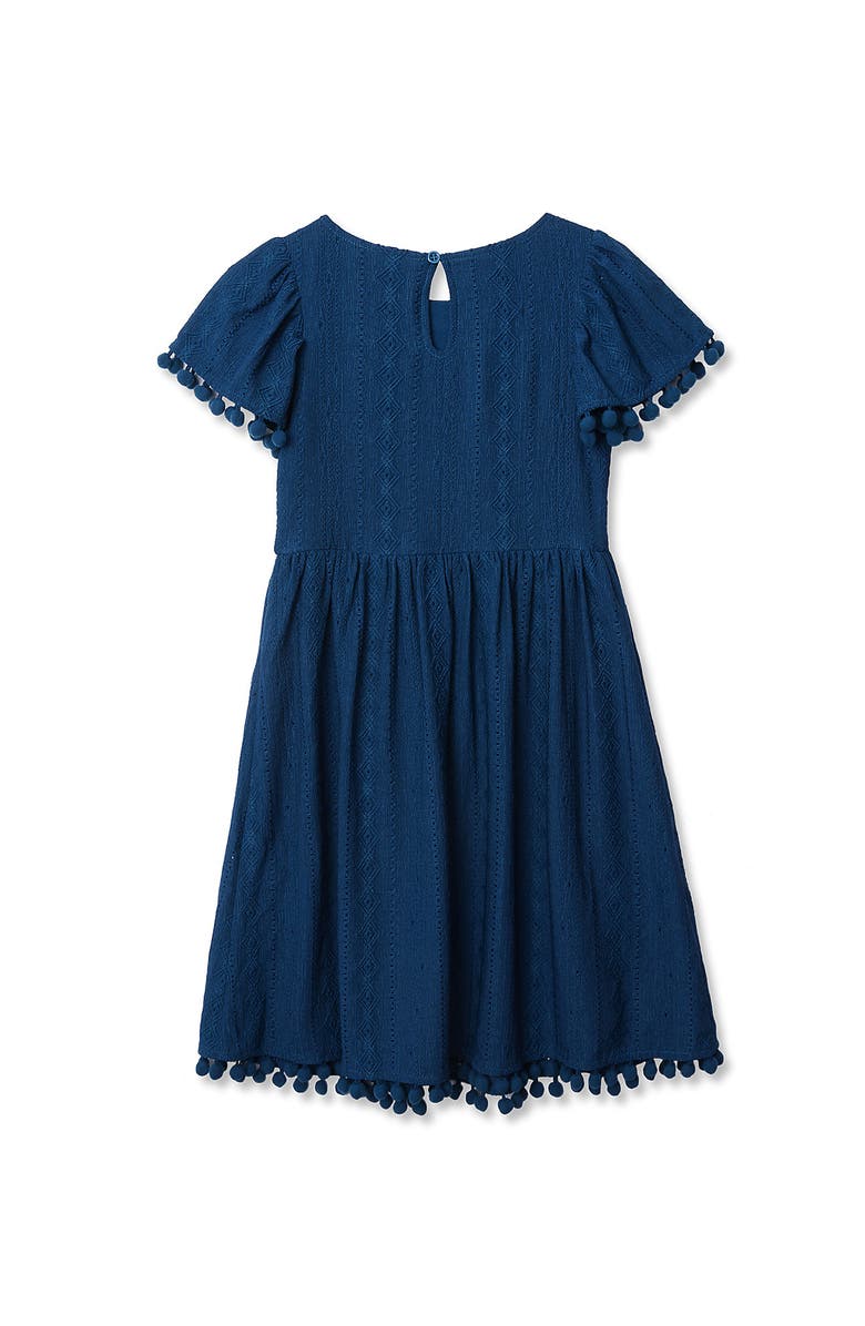 Lands' End Girls Lace Short Sleeve Dress, Alternate, color, Lyons Blue
