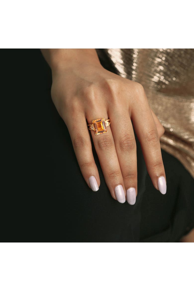 Gemstones & White Topaz Cocktail Ring, Alternate, color, Citrine/Yellow-Plated