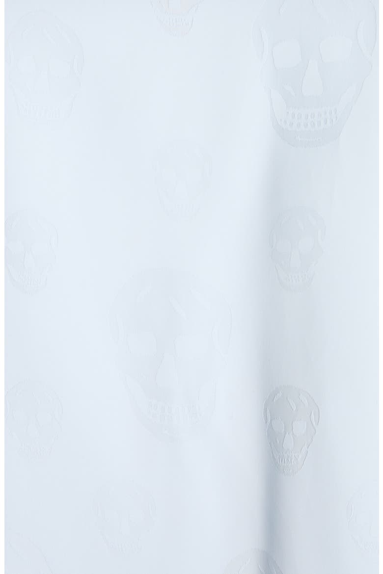 Skull Jacquard Satin Pajama Shirt, Alternate, color, TURQUOISE BLUE