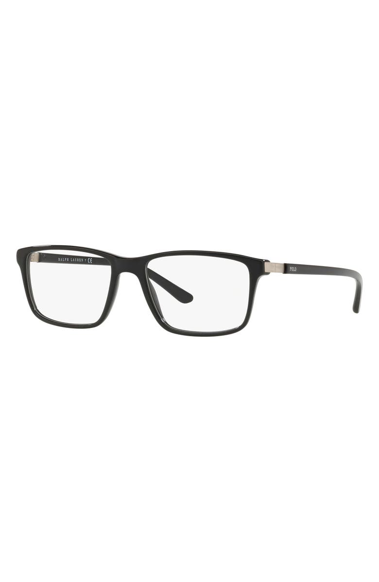 Polo Ralph Lauren 56mm Rectangular Optical Glasses, Alternate, color, 