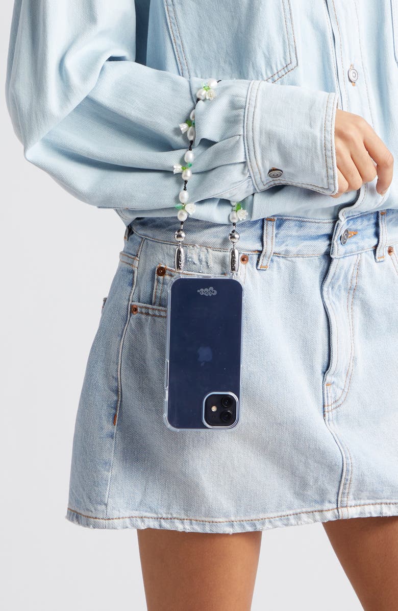 ossa Mini Pearl in Bloom Chain Wrist Strap, Alternate, color, 