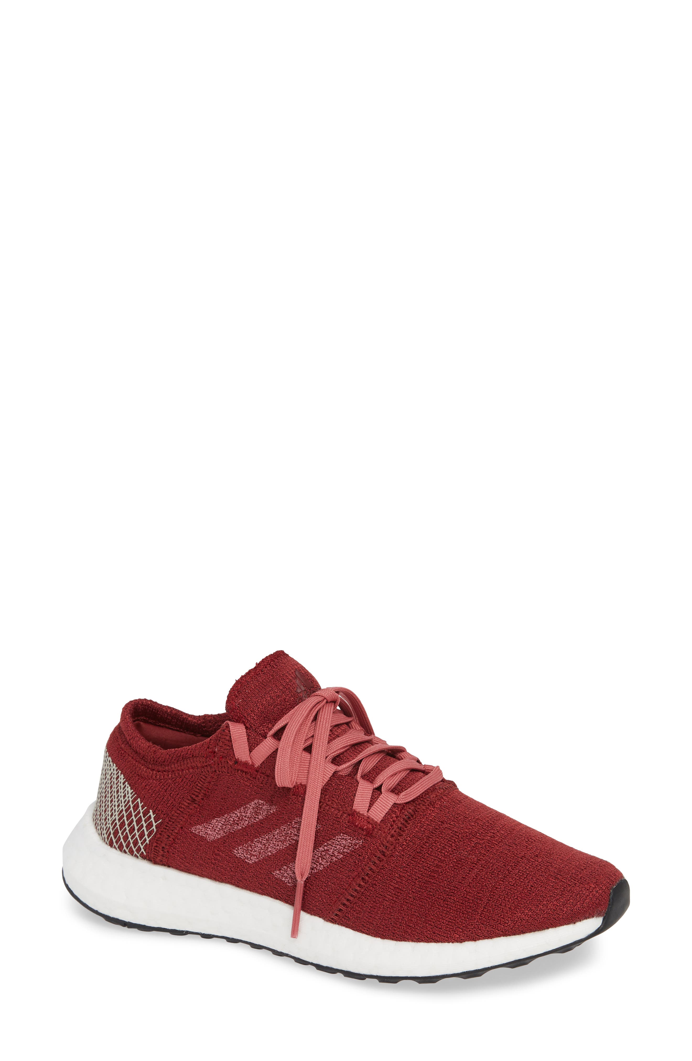 PureBoost X Element Knit Running Shoe, Main, color, NOBLE MAROON/ MAROON/ BROWN