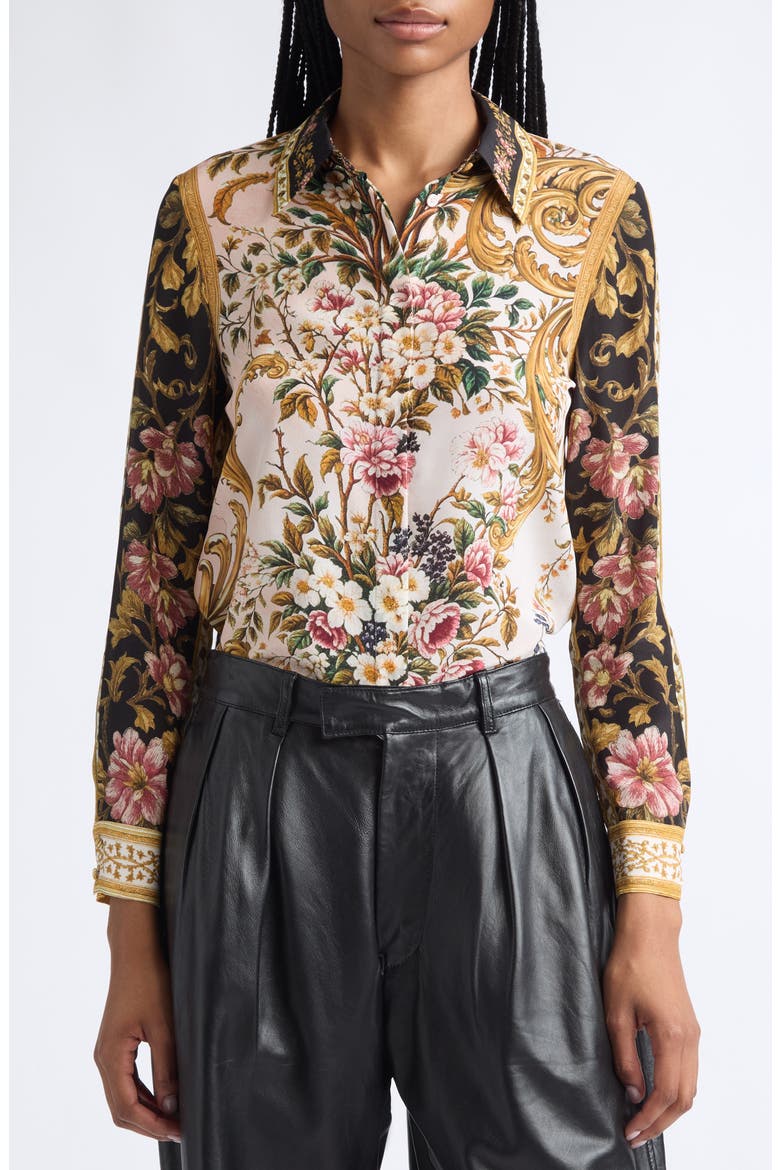 Willa Placket Silk Shirt, Alternate, color, TRUE GRANDEUR