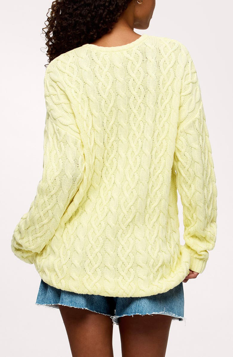 nuuds Sailing Cable Stitch Sweater, Alternate, color, Lemon