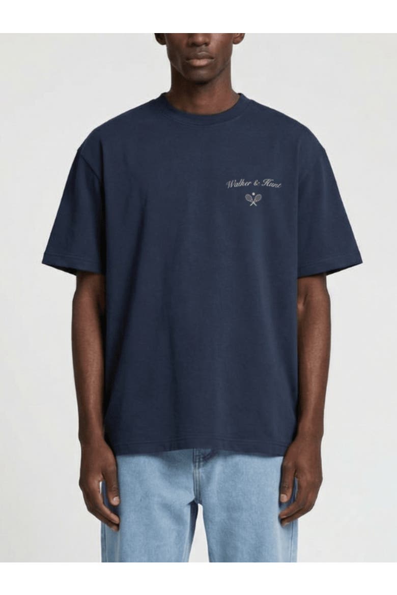 Saint-Tropez Tennis Club Oversized Tee, Main, color, Navy