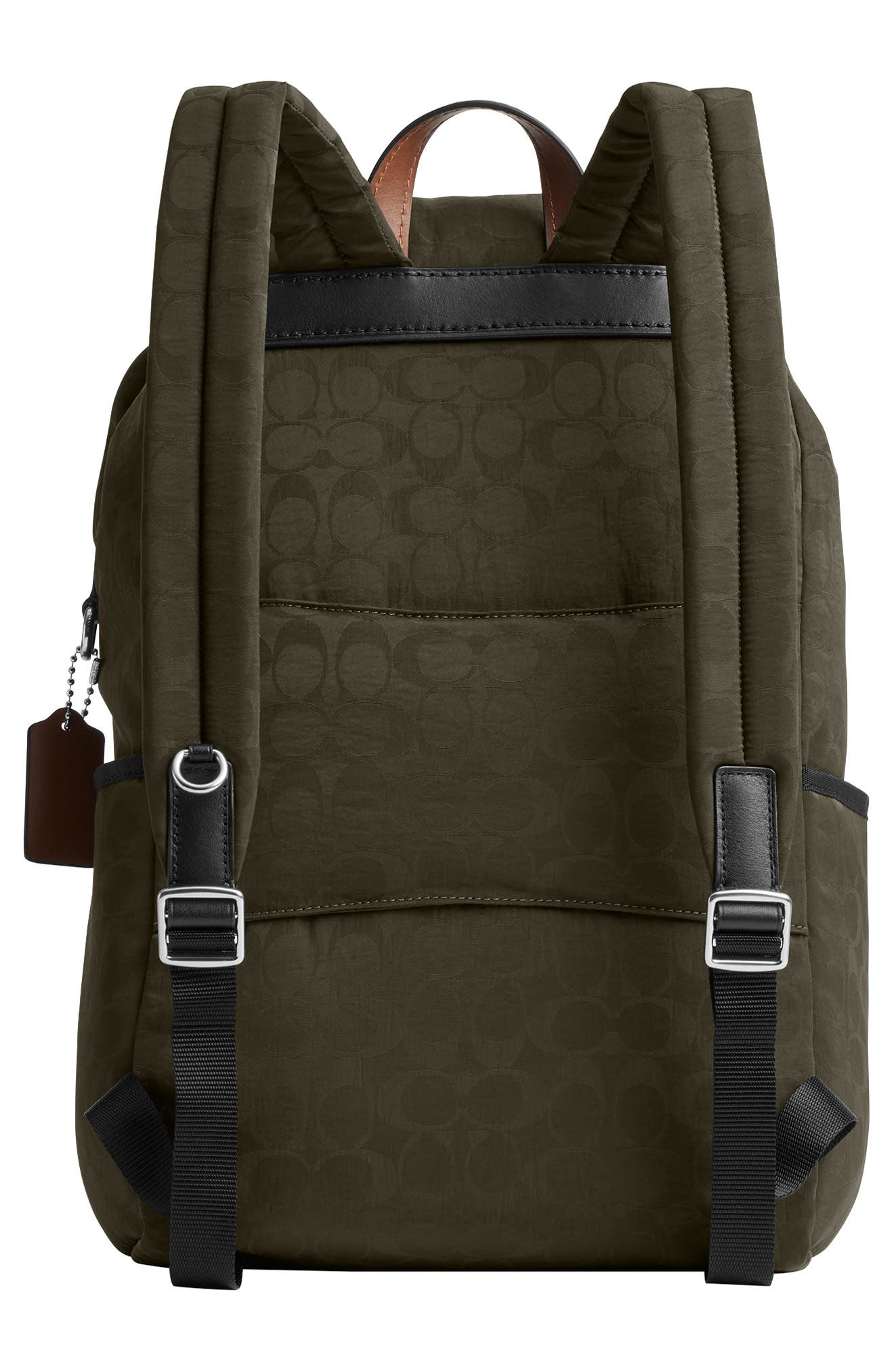 COACH Logan Backpack in Signature Nylon, Alternate, color, Dark Moss