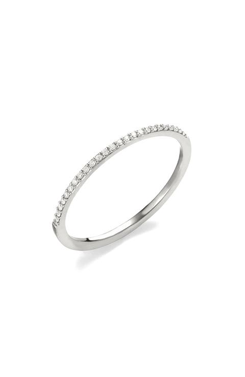 14K Gold Thin Diamond Stacking Ring
