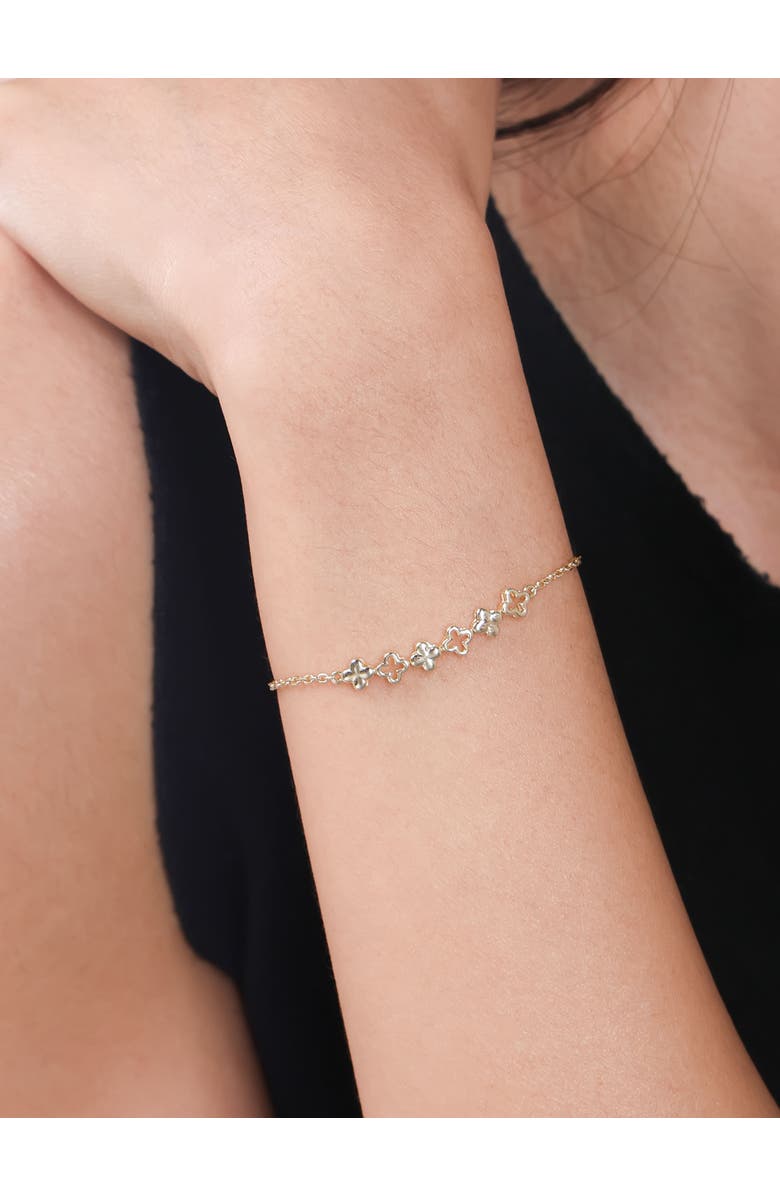 DEVATA Clover Chain Bracelet in 14K Gold, 31mm, Alternate, color, Yellow Gold