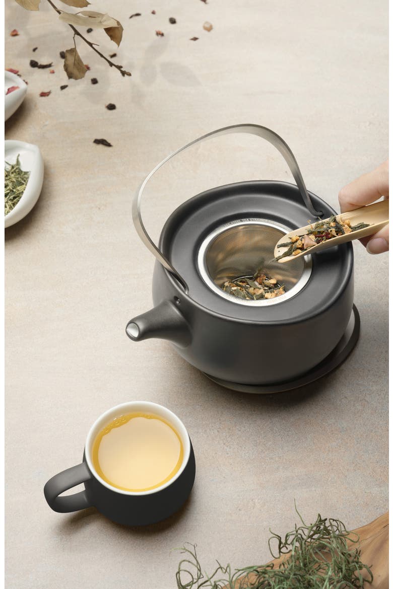 Leiph Self-Heating Teapot Set, Alternate, color, INKSTONE BLACK
