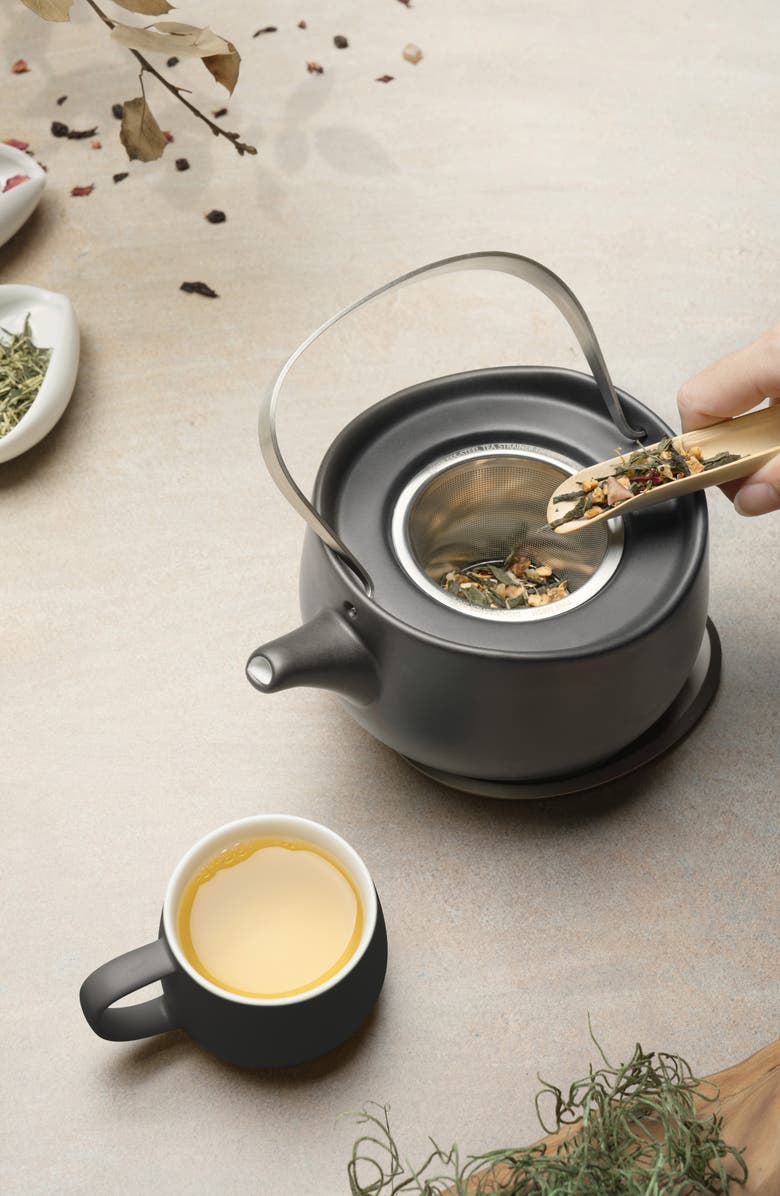 OHOM Leiph Self-Heating Teapot Set, Alternate, color, Inkstone Black