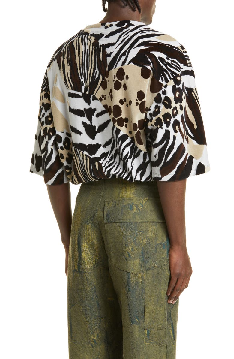 4SDesigns Mixed Animal Print Woven T-Shirt, Alternate, color, 