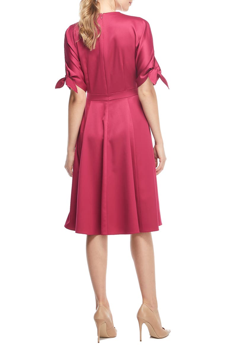 Gal Meets Glam Collection Debbie Butter Satin Fit & Flare Dress, Alternate, color, 