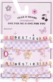 Capelli New York Kids' Tear & Share 4-Pack Assorted Best Friends Bracelet Set