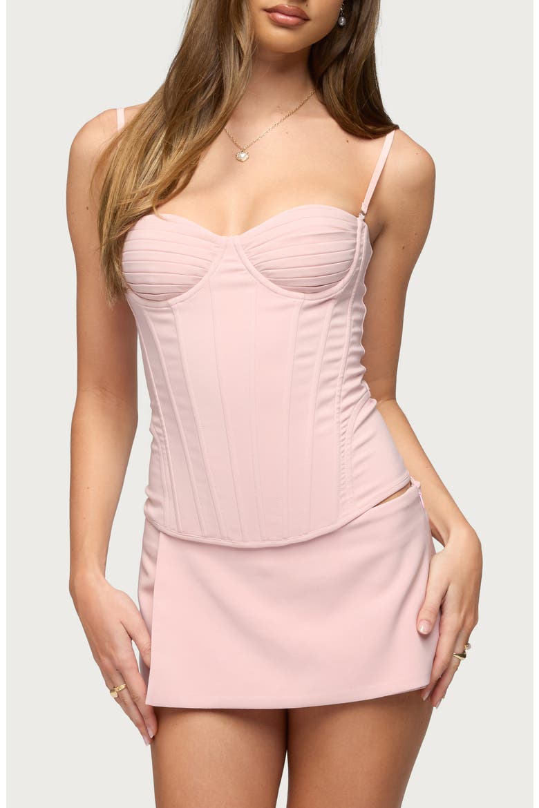 Alixa Pleated Underwire Corset Top, Main, color, PINK