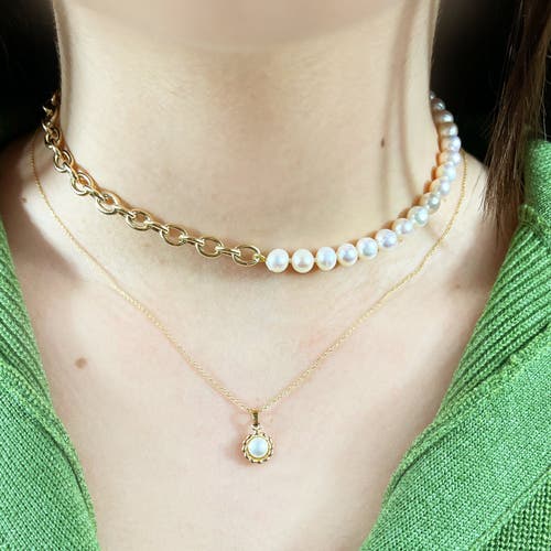 The Lovery Fine Jewelry Pearl Flower Pendant In Gold