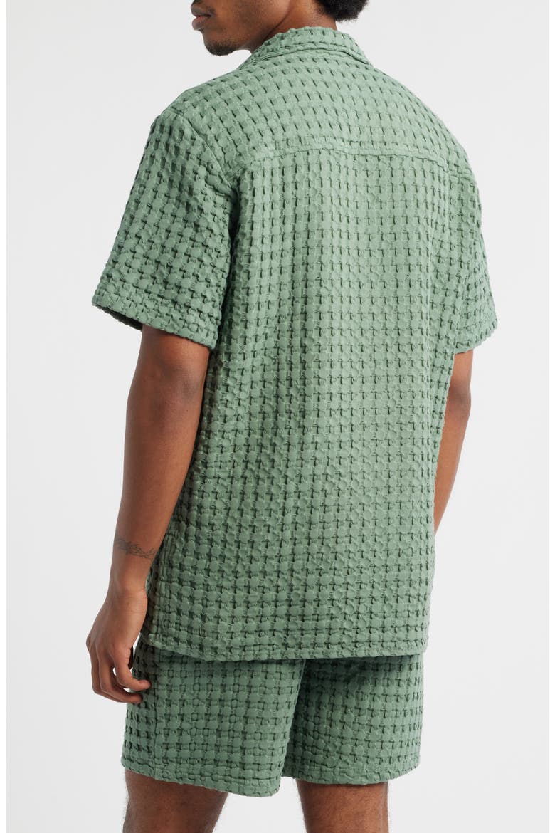 Waffle Camp Shirt, Alternate, color, GREEN