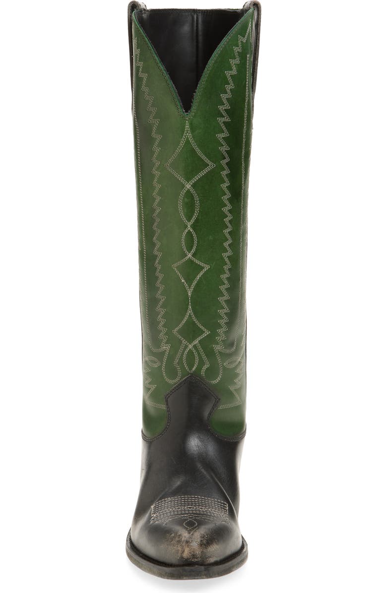 Golden Goose Wish Star High Western Boot, Alternate, color, Green/ Black