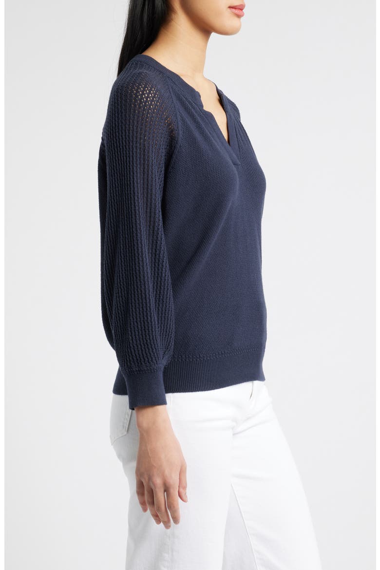 V-Notch Sweater, Alternate, color, NAVY