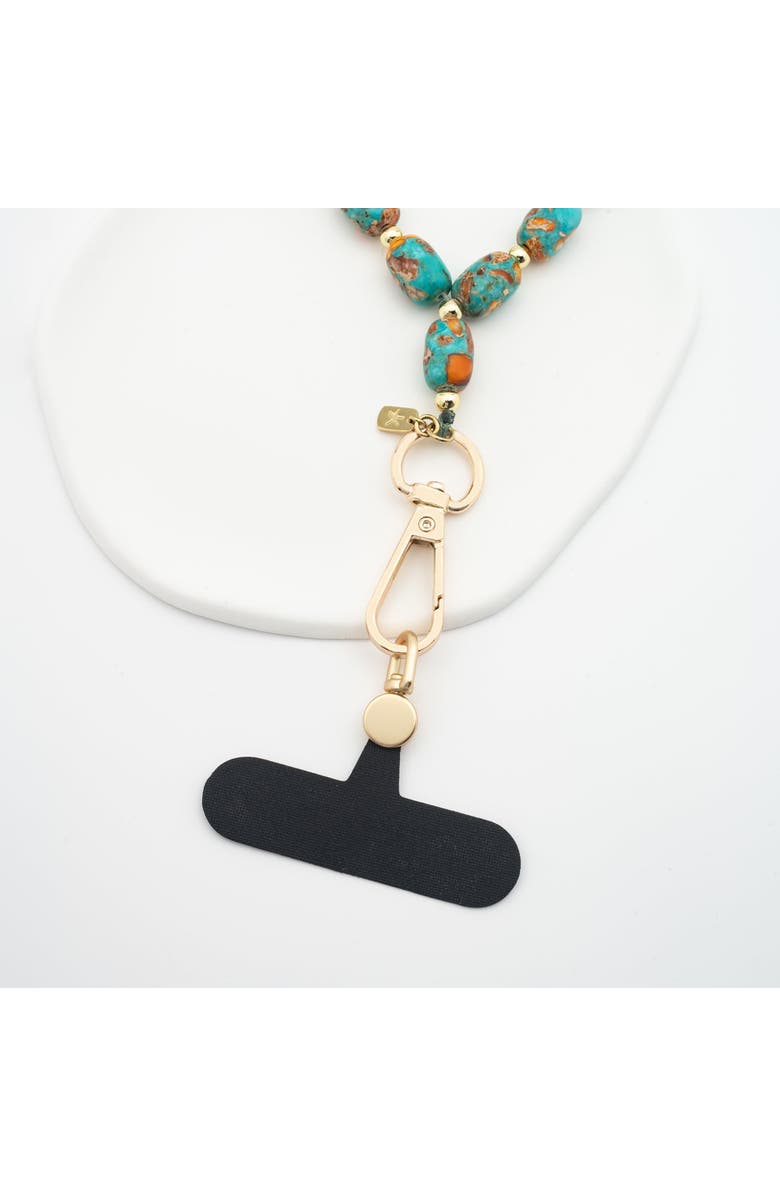 Starfish Project Sierra Bloom Turquoise Emperor Stone Beaded Phone Wrist Strap, Alternate, color, Turquoise