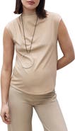 MANGO Draped Neck Sleeveless T-Shirt