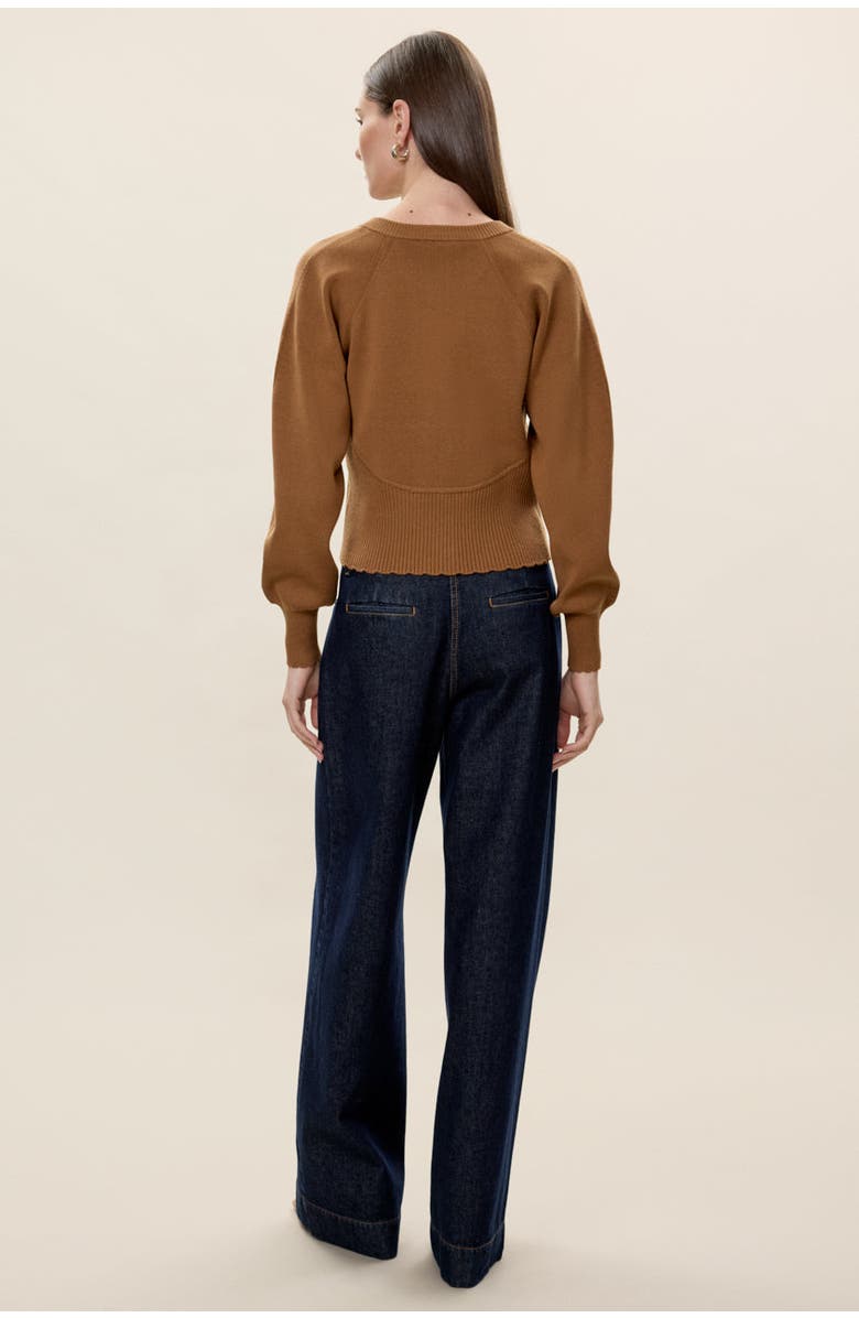 Rebecca Taylor Rhea Knit Cardigan, Alternate, color, Tobacco