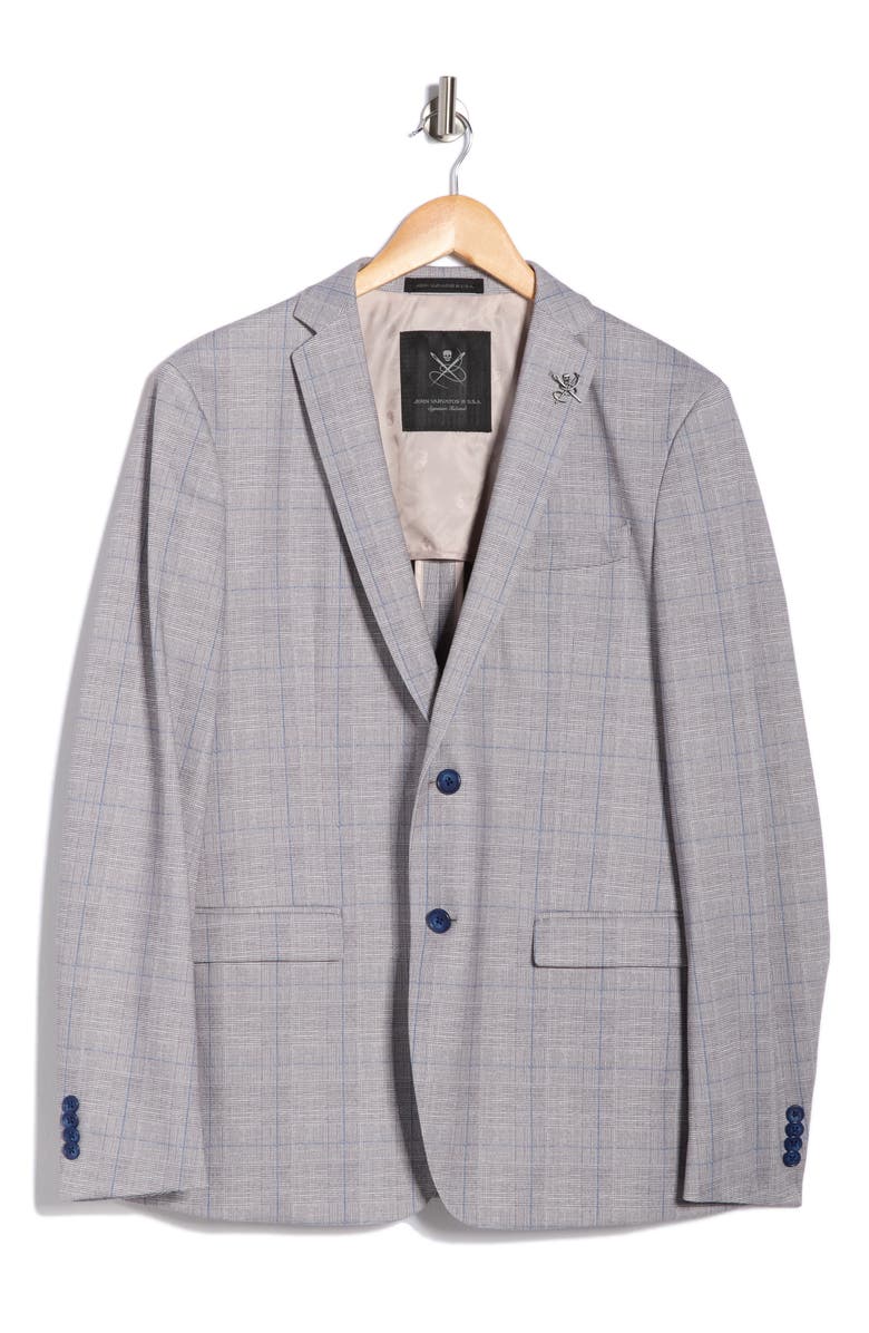 John Varvatos Star USA Plaid Two-Button Sport Coat, Alternate, color, Tan