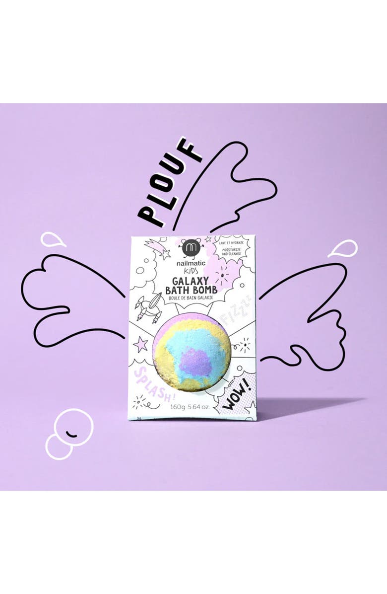 nailmatic Bath Bomb For Kids Galaxy, Alternate, color, Pulsar Purple Yellow Blue