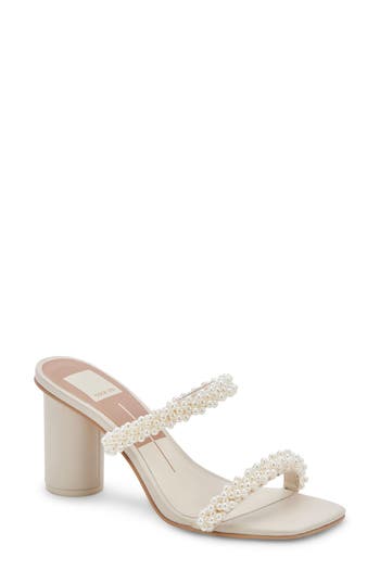 Dolce Vita Noel Womens Blco Man Made Heels In Vanilla Pearls