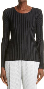 Pleats Please Issey Miyake Pleated Long Sleeve Top
