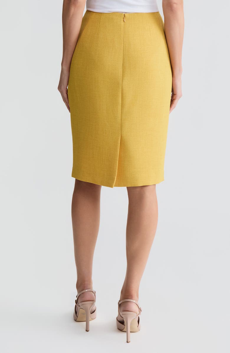 KASPER Pebble Crepe Slim Skirt, Alternate, color, Butterscotch