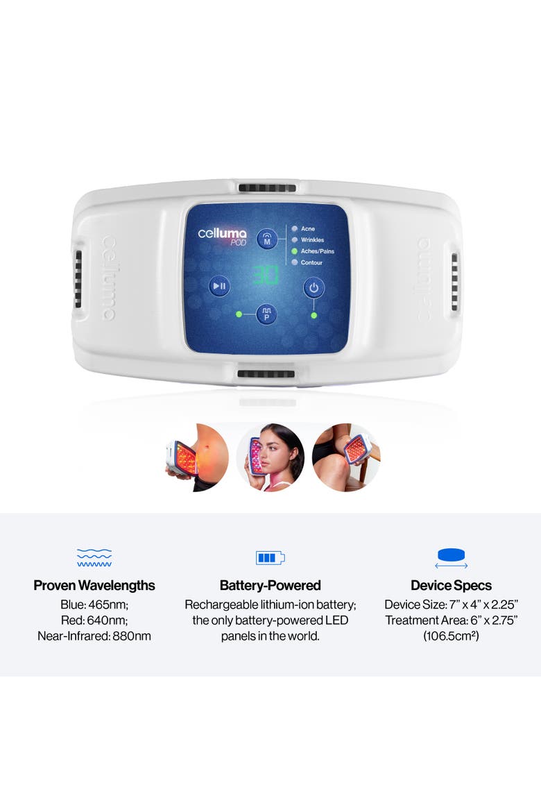 POD Hand-Held 4-Mode Light Therapy, Alternate, color, White with Blue Trim