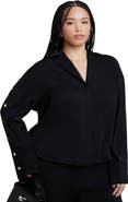 ELOQUII Button Sleeve Top