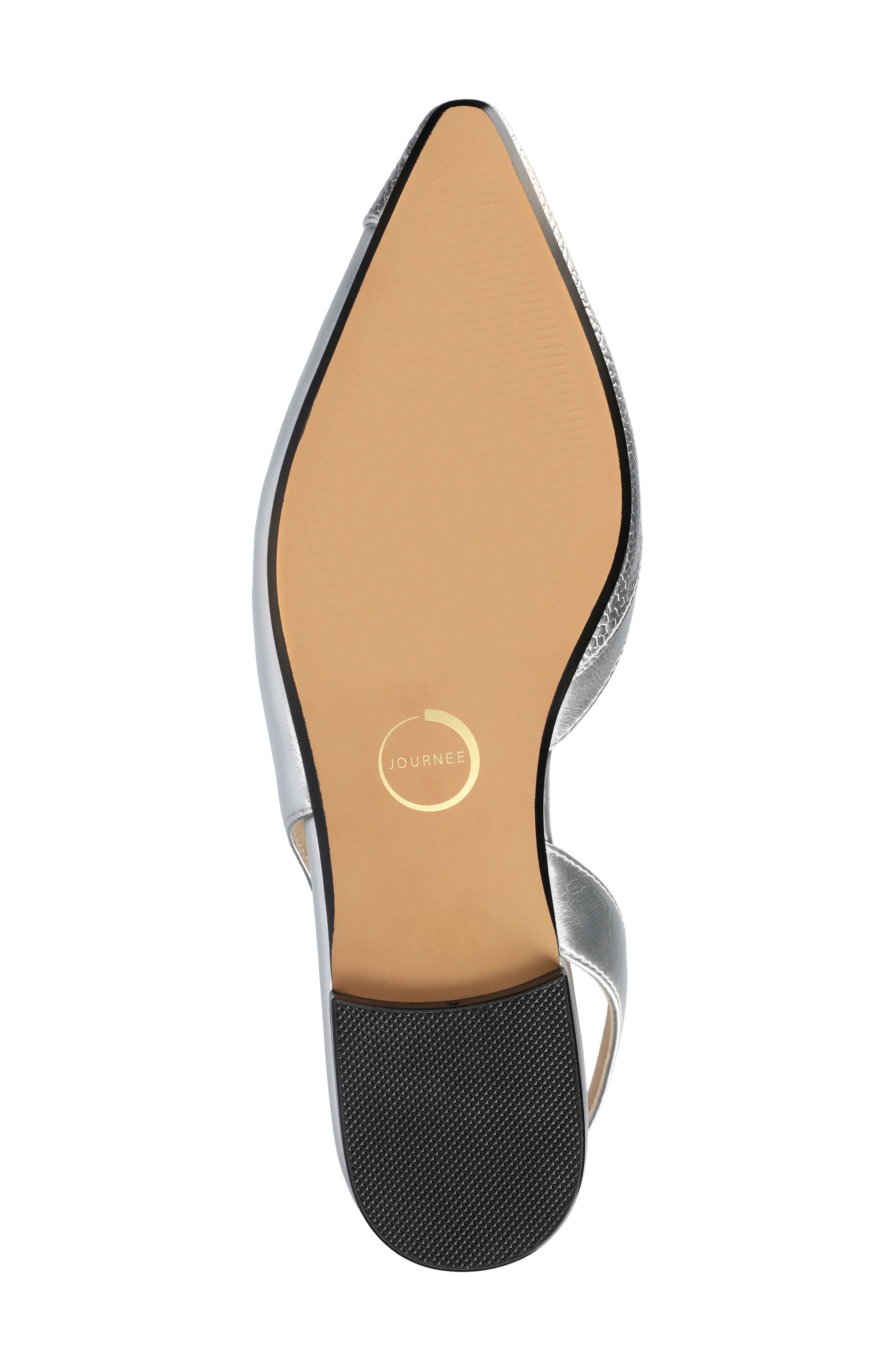 Daphnne Cap Toe Slingback Flat, Alternate, color, SILVER